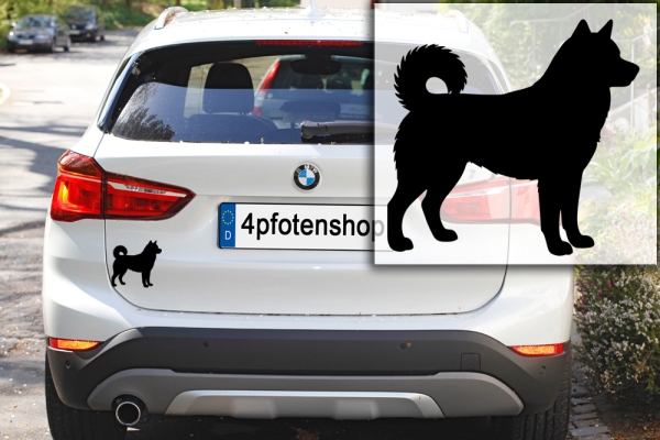 Autoaufkleber Alaskan Malamute stehend Silhouette