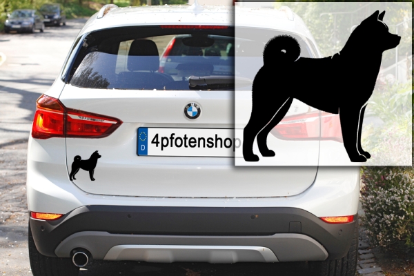 Autoaufkleber American Akita stehend Silhouette