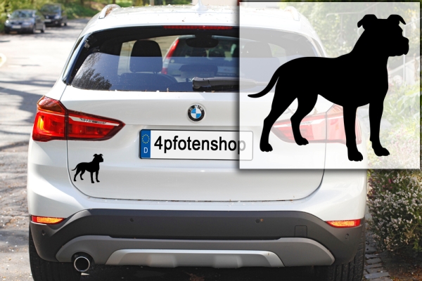 Autoaufkleber American Staffordshire Terrier stehend Silhouette