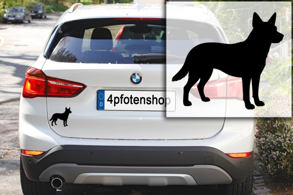 Autoaufkleber Australian Cattle Dog stehend Silhouette