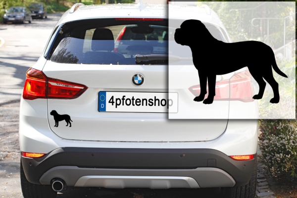 Autoaufkleber Bordeauxdogge stehend Silhouette
