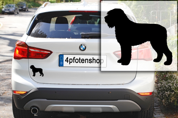Autoaufkleber Bouvier stehend Silhouette