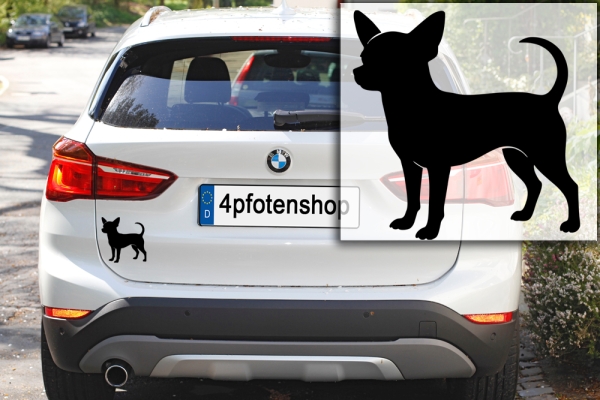 Autoaufkleber Chihuahua (Kurzhaar) stehend Silhouette