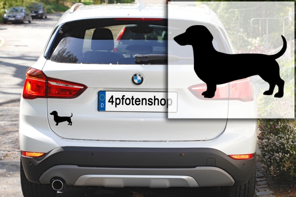 Autoaufkleber Dackel (Kurzhaarteckel) stehend Silhouette