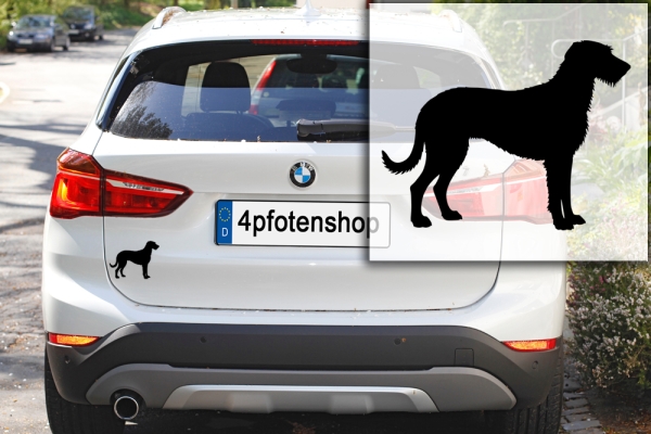 Autoaufkleber Irish Wolfhound stehend Silhouette
