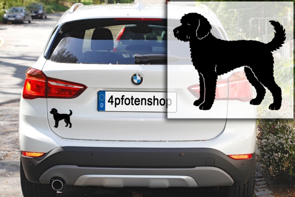 Autoaufkleber Labradoodle stehend Silhouette