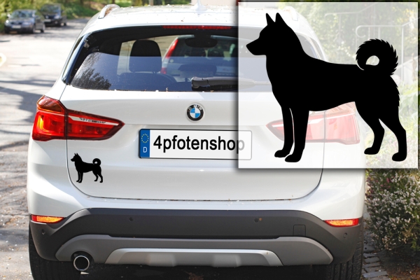Autoaufkleber Siberian Husky stehend Silhouette