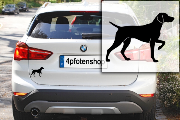 Autoaufkleber Weimaraner stehend Silhouette