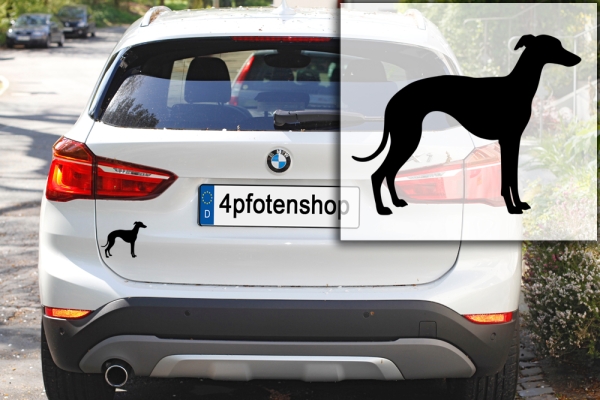 Autoaufkleber Whippet stehend Silhouette