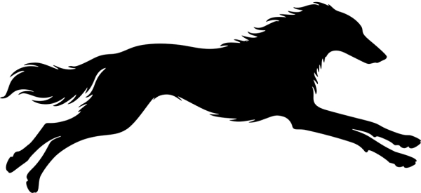 Silken Windsprite rennend Silhouette