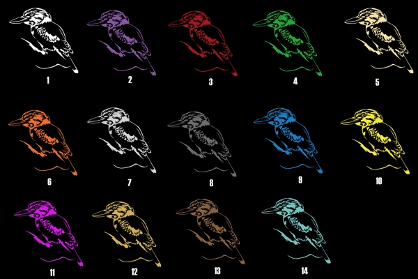 Aufkleber Kookaburra (Jägerliest) *für dunkle Hintergründe