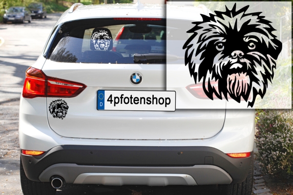 Autoaufkleber "Affenpinscher" Kopf