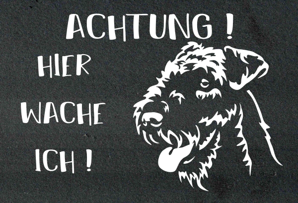 Schieferplatte Airedale Terrier