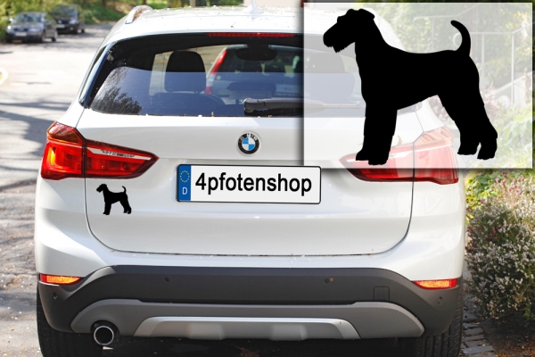 Autoaufkleber Airedale Terrier stehend Silhouette