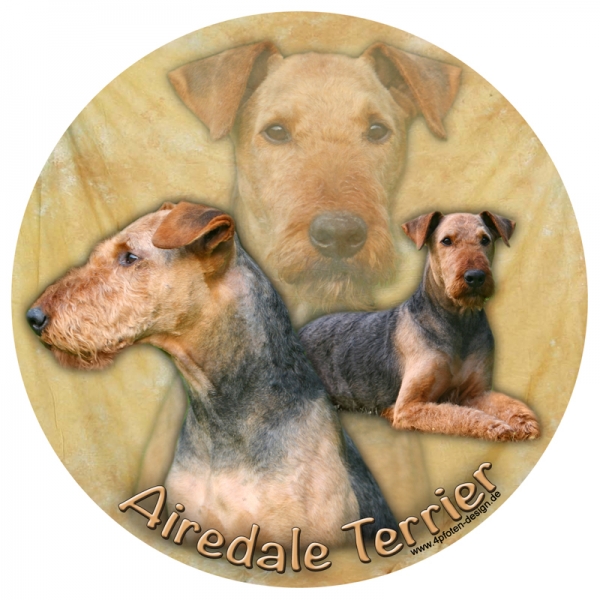 Aufkleber Airedale Terrier 01 rund
