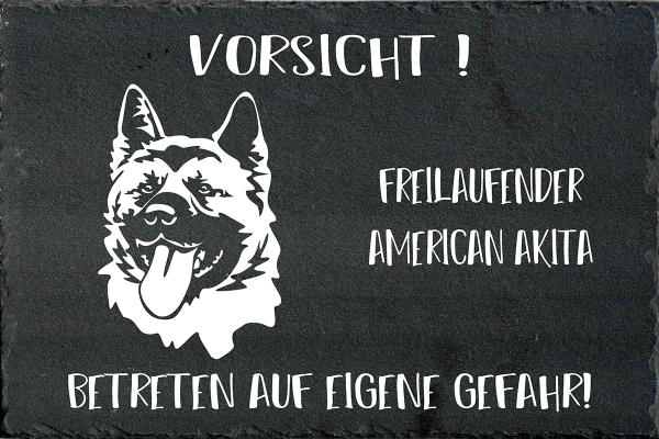 Schieferplatte American Akita