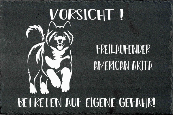 Schieferplatte American Akita