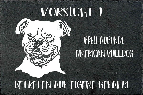 Schieferplatte American Bulldog