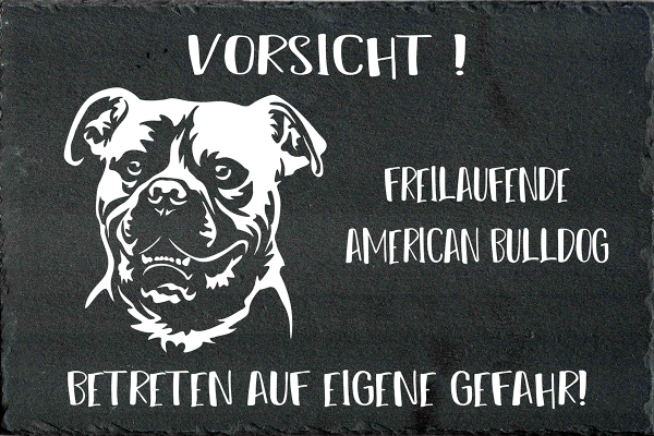 Schieferplatte American Bulldog