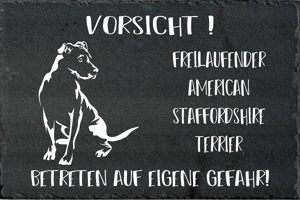 Schieferplatte American Staffordshire Terrier