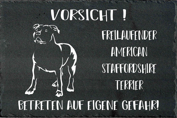 Schieferplatte American Staffordshire Terrier