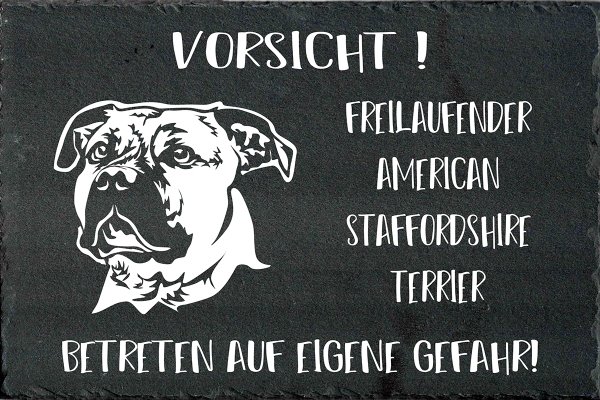 Schieferplatte American Staffordshire Terrier