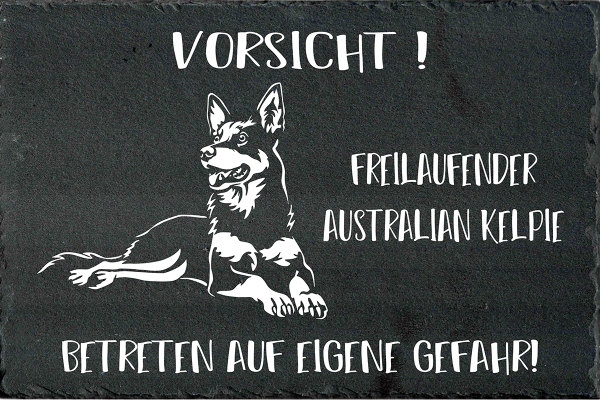 Schieferplatte Australian Kelpie