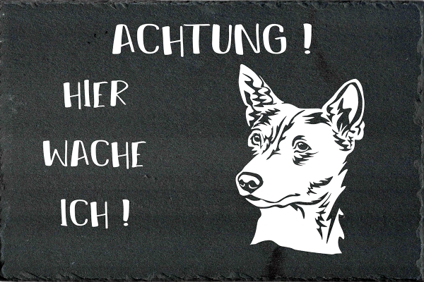 Schieferplatte Basenji