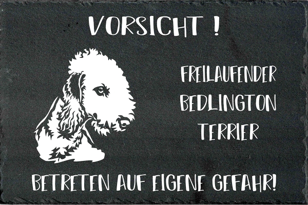 Schieferplatte Bedlington Terrier