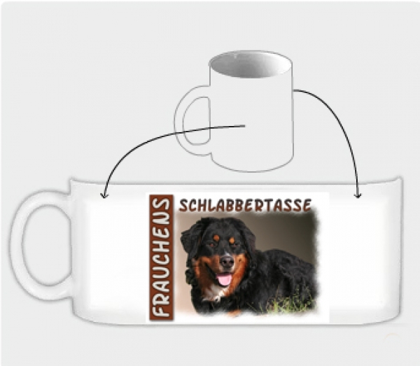 Fototasse Berner Sennenhund Herrchen/Frauchen