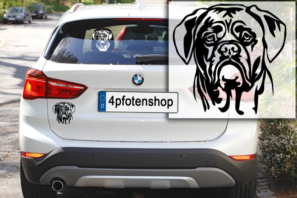 Autoaufkleber "Bordeauxdogge" Kopf