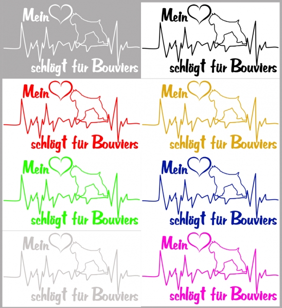 Aufkleber "Mein Herz schlägt für Bouviers"