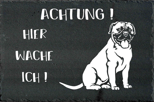 Schieferplatte Bullmastiff