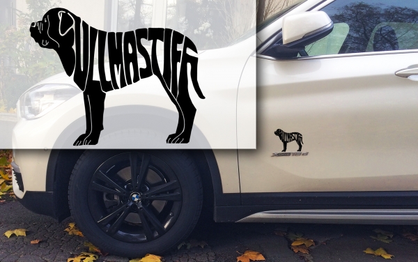 Silhouetten-Schriftzug Bullmastiff