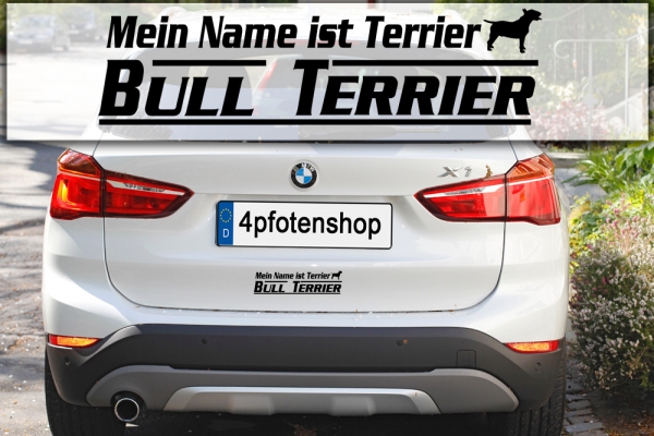 Aufkleber "Mein Name ist Bullterrier"