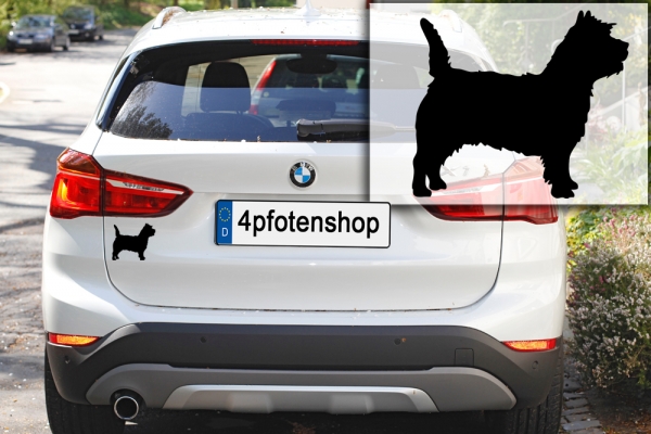 Autoaufkleber Cairn Terrier stehend Silhouette