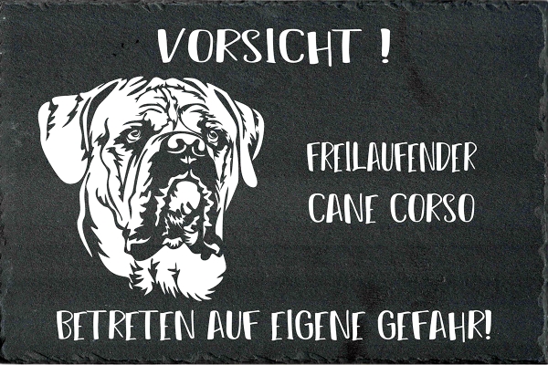 Schieferplatte Cane Corso