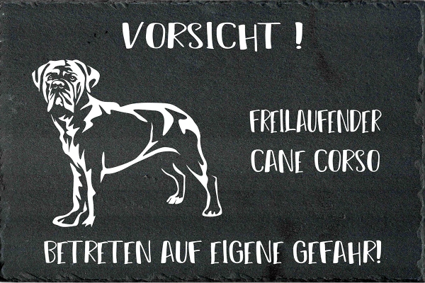 Schieferplatte Cane Corso