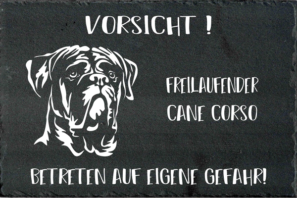 Schieferplatte Cane Corso