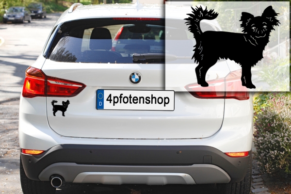 Autoaufkleber Chihuahua stehend Silhouette