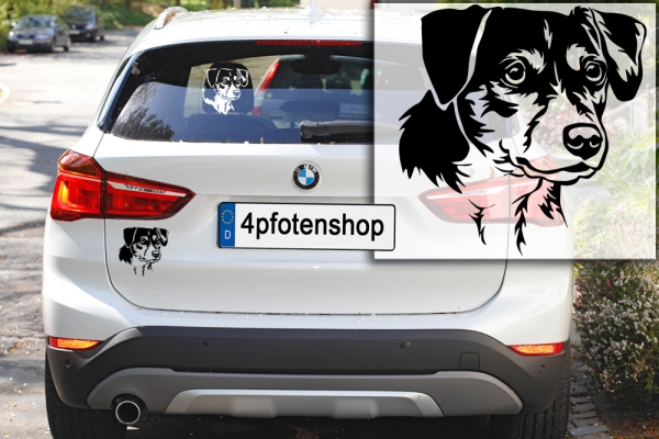 Autoaufkleber "Dansk-Svensk Gaardhond" Kopf