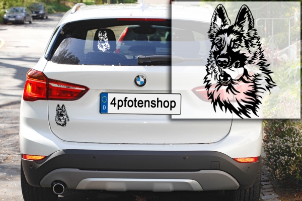 Autoaufkleber "Deutscher Schäferhund" Kopf