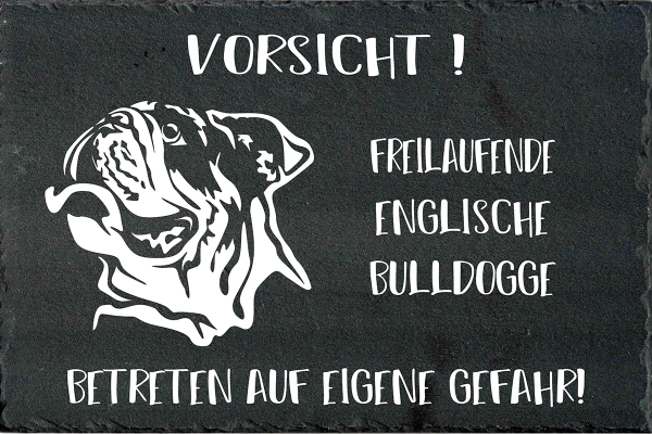 Schieferplatte Englische Bulldogge