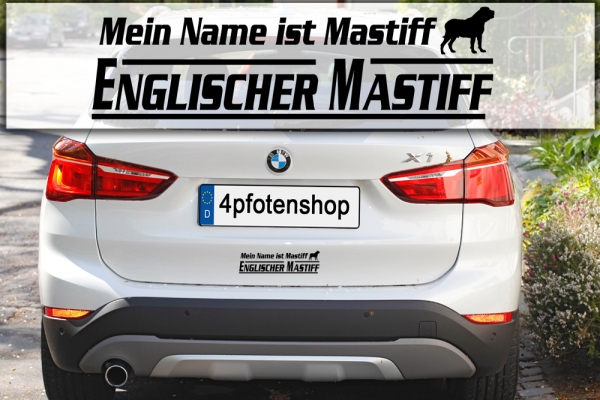 Aufkleber "Mein Name ist Englischer Mastiff"