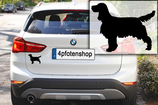 Autoaufkleber Englischer Springer Spaniel stehend Silhouette