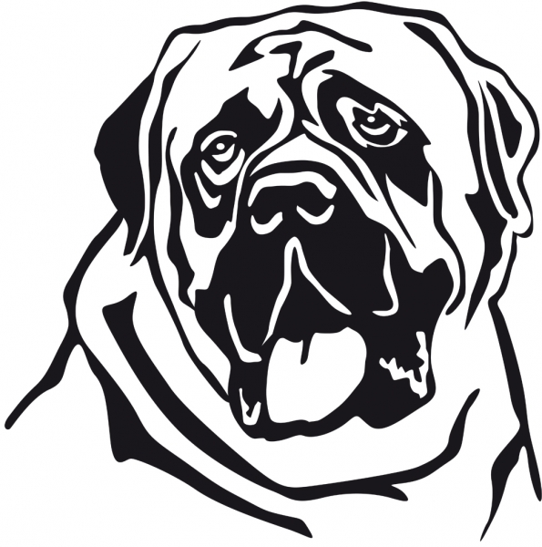 Aufkleber Englischer Mastiff Kopf