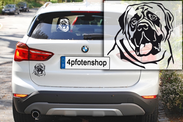 Autoaufkleber "Englischer Mastiff" Kopf