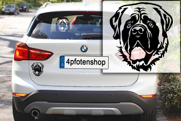 Autoaufkleber "Englischer Mastiff" Kopf