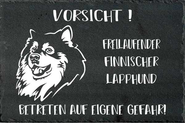 Schieferplatte Finnischer Lapphund (Suomenlapinkoira)