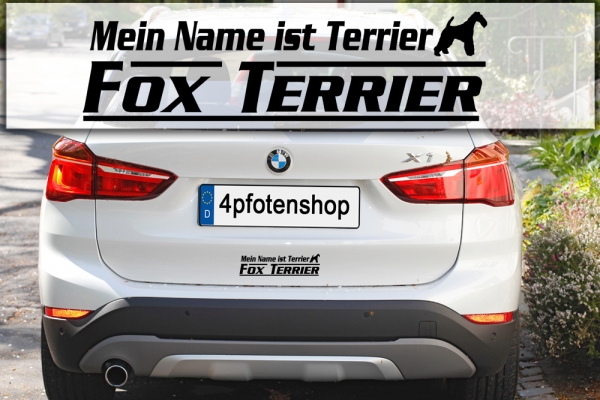 Aufkleber "Mein Name ist Foxterrier"-Drahthaar